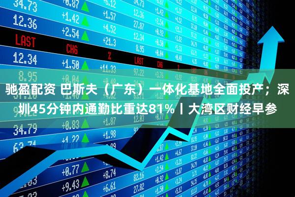驰盈配资 巴斯夫（广东）一体化基地全面投产；深圳45分钟内通勤比重达81%丨大湾区财经早参